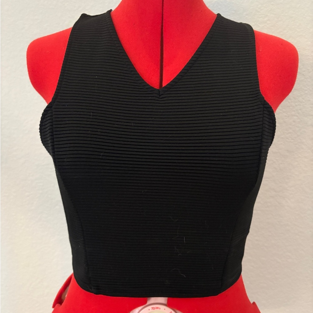 Abercrombie & Fitch 2000’s Black Ribbed Crop Top Vintage